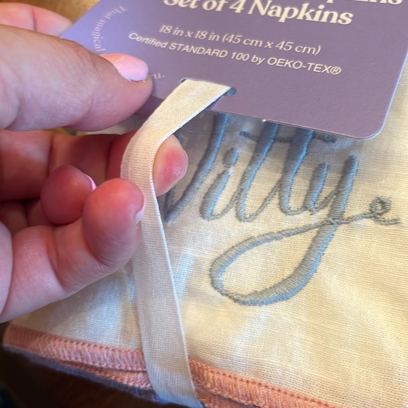 Wild sage embroidered napkins set of four. Bnwt. Multiple packs available - Picture 3 of 3